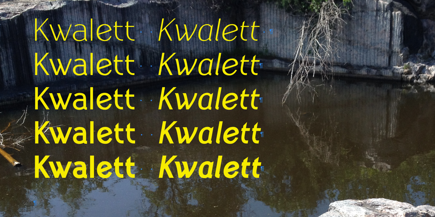 Ejemplo de fuente Kwalett Regular